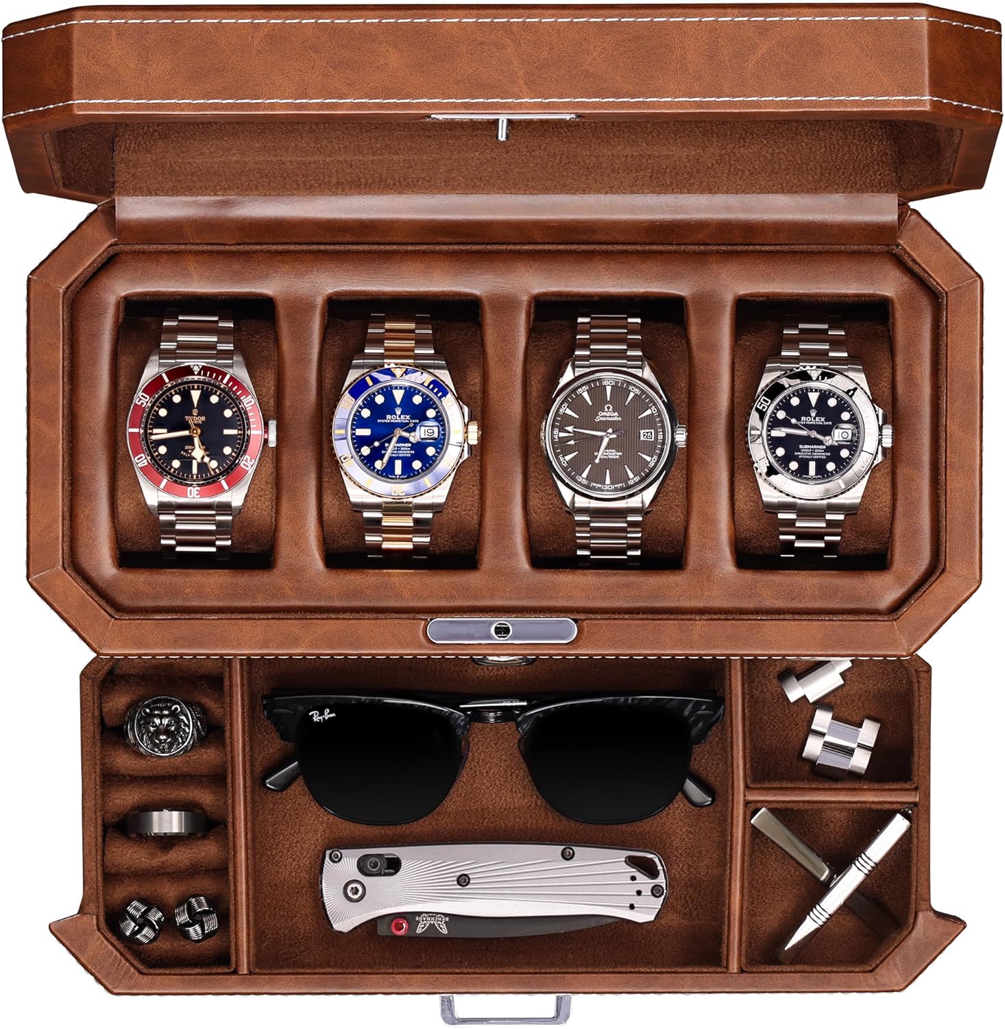 Luxury Watch Image - 4 Slot Leather Watch Box with