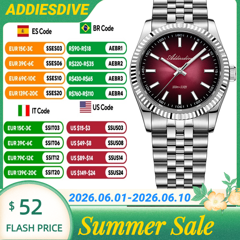 Luxury Watch In Japan - ADDIESDIVE 36MM Japan VH31 100m Waterproof