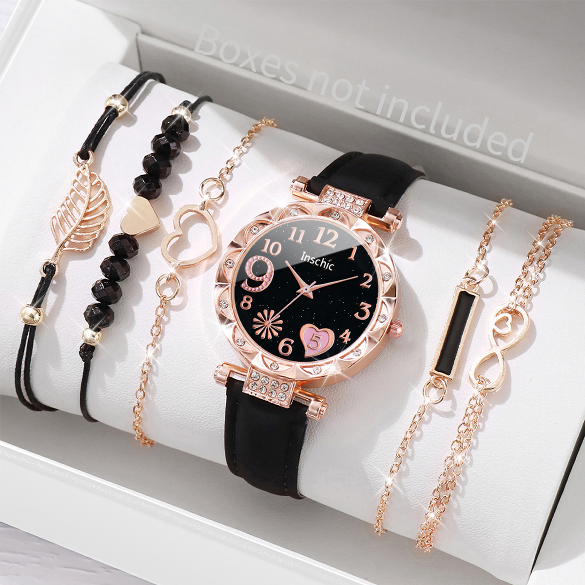 Open Heart Watch - 6PCS/Set Women Watches Fashion Heart Dial
