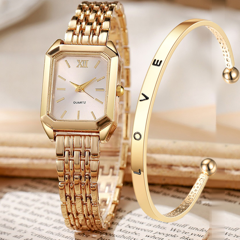 Lux Watch - 2PCS/set Luxury Women's Quartz Watch with
