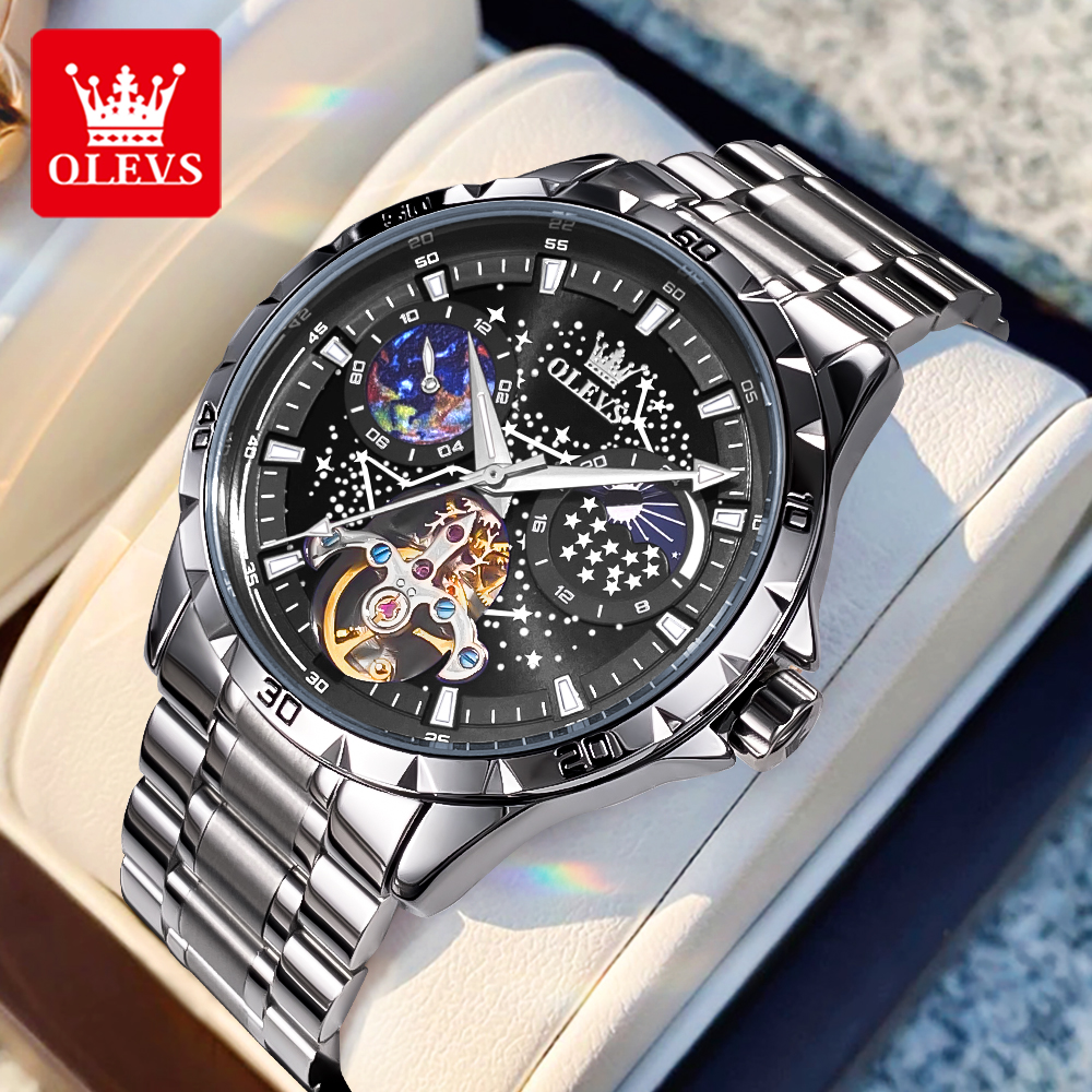 Luxury Watch Exhibition - OLEVS 6689 Luxury Brand Moon Phase