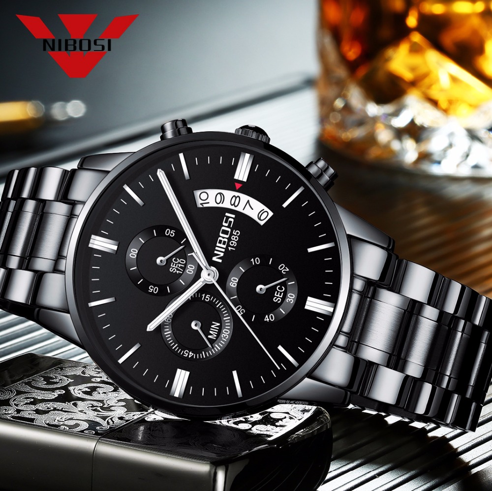 NIBOSI Stainless Steel Black Q - Luxury Watch Exhibition recensie en prijs