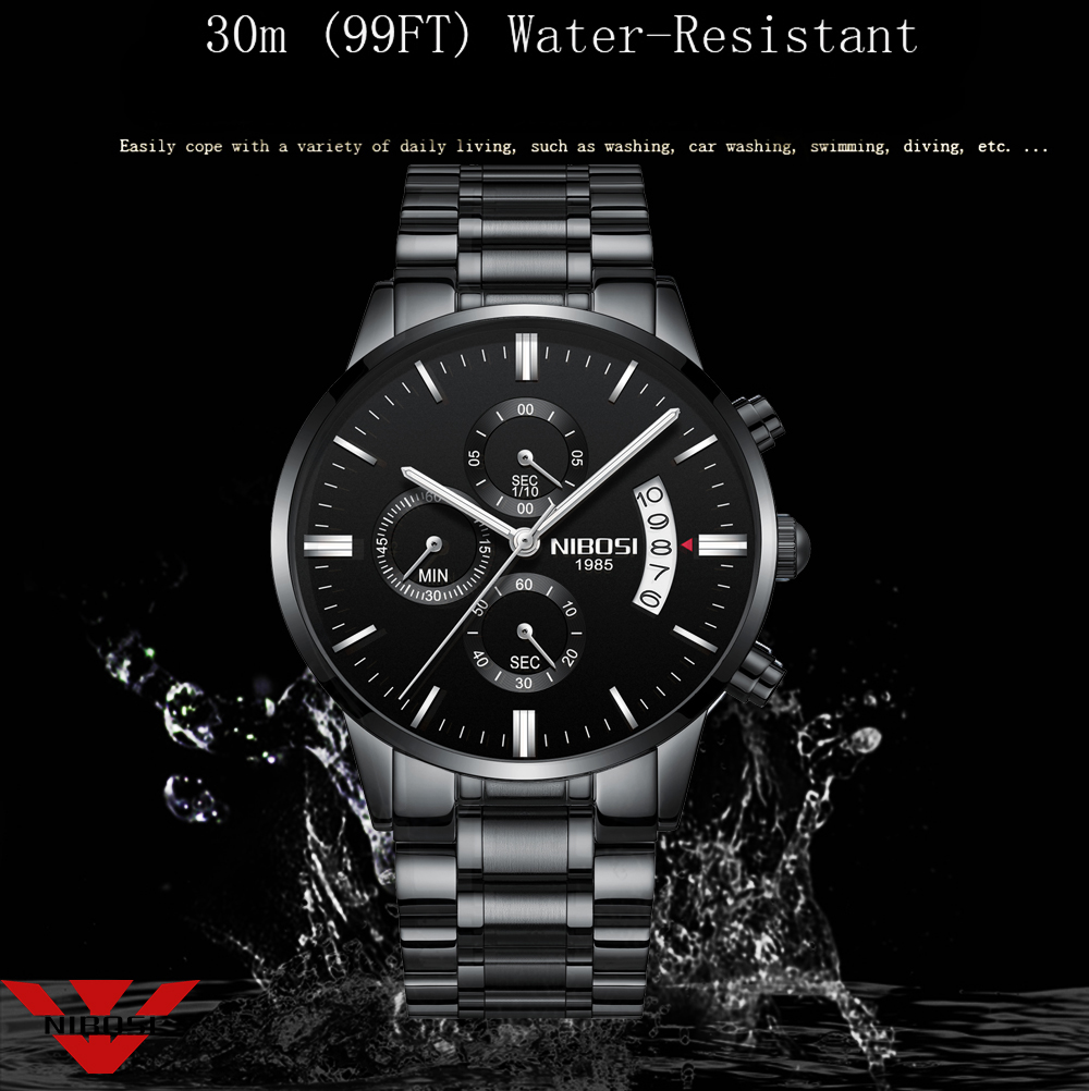 NIBOSI Stainless Steel Black Q - Luxury Watch Exhibition recensie en prijs