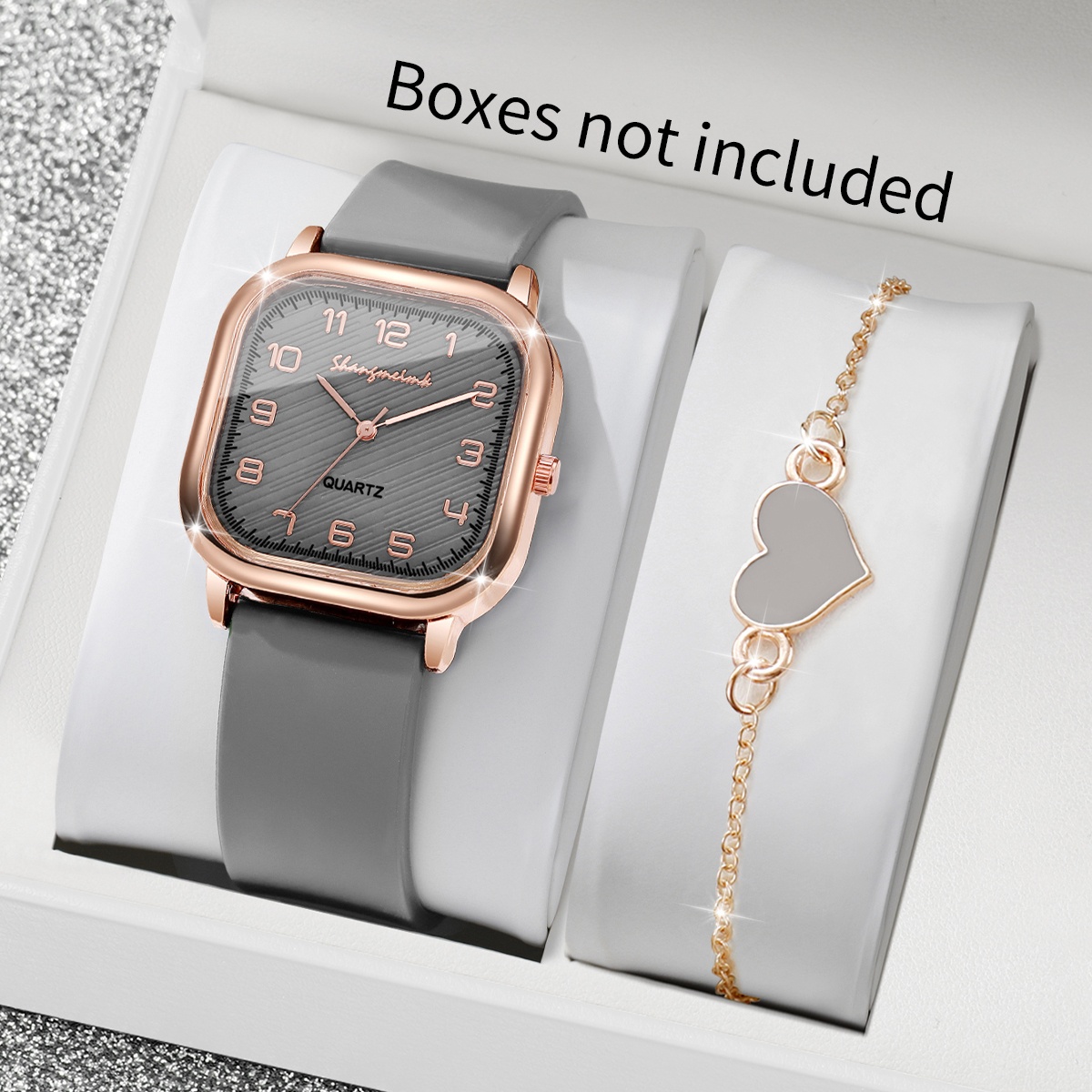 2PCS/Set Fashion Square Women  - Open Heart Watch recensie en prijs