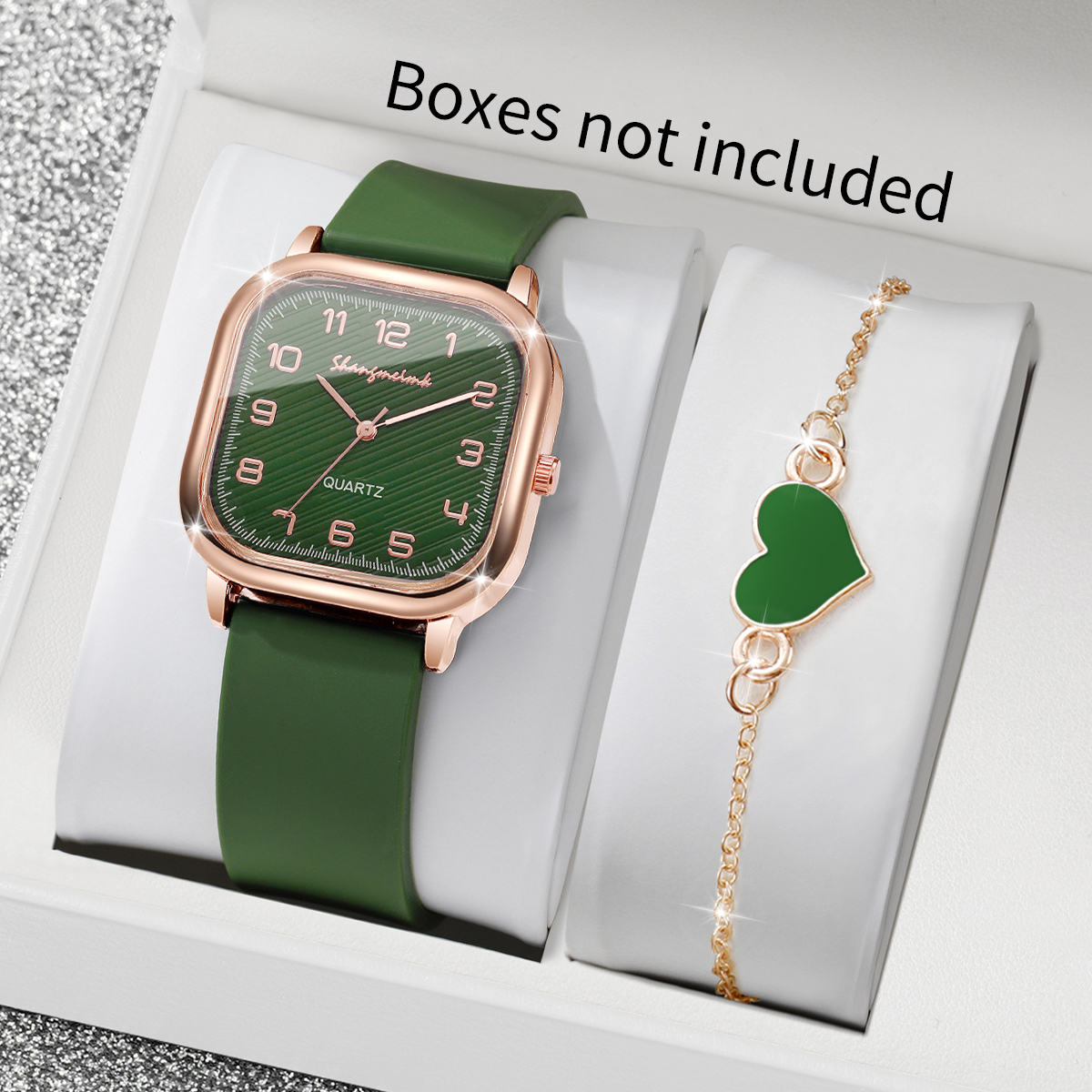 2PCS/Set Fashion Square Women  - Open Heart Watch recensie en prijs