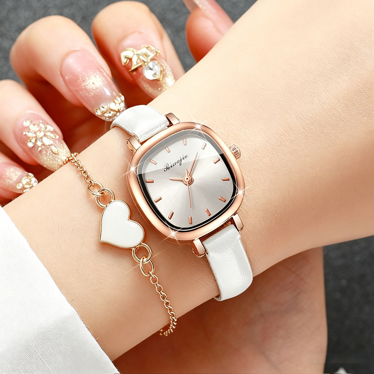 5PCS Fashion Square Women Quar - Open Heart Watch recensie en prijs