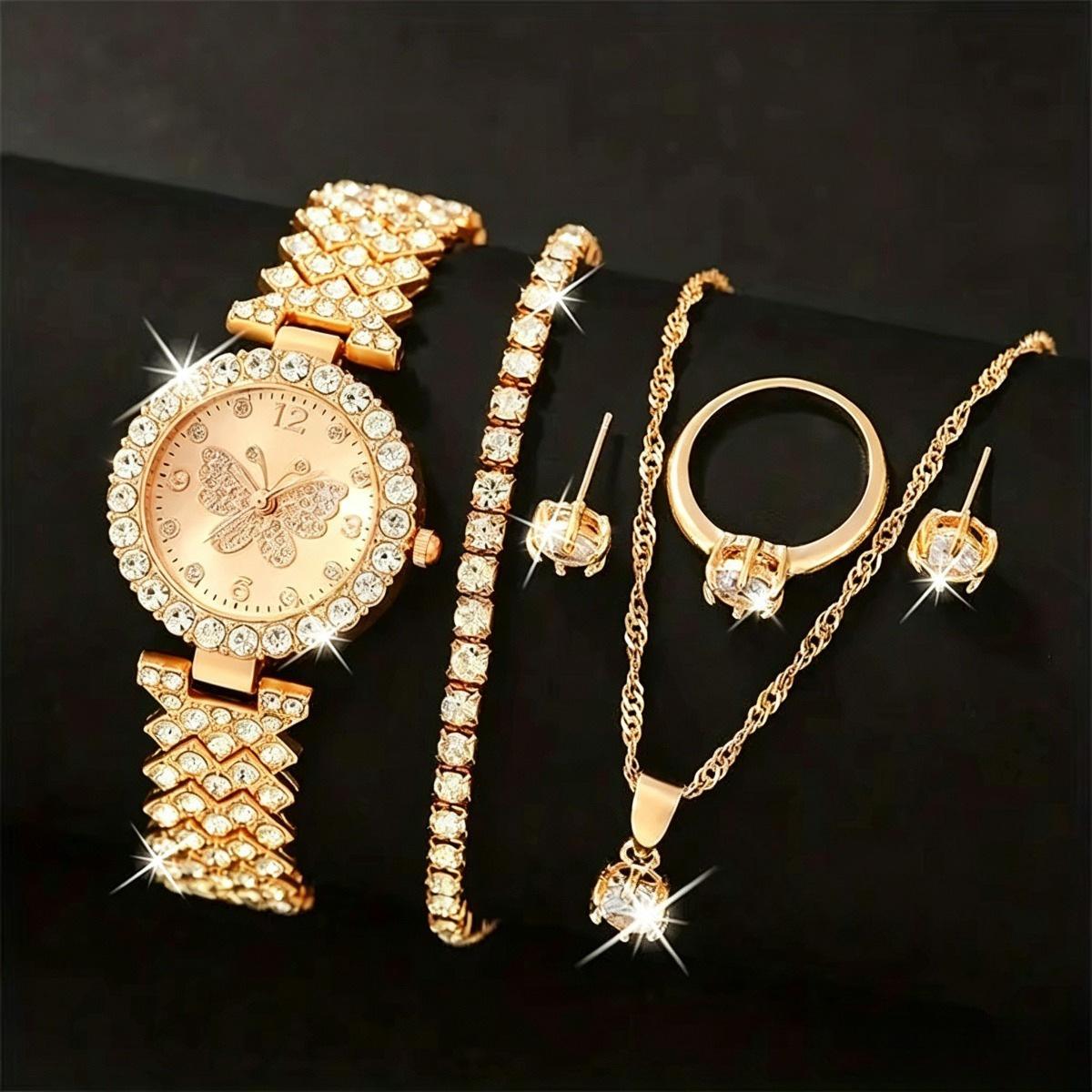 6PCS/Set Luxury Rhinestone But - Lux Watch recensie en prijs