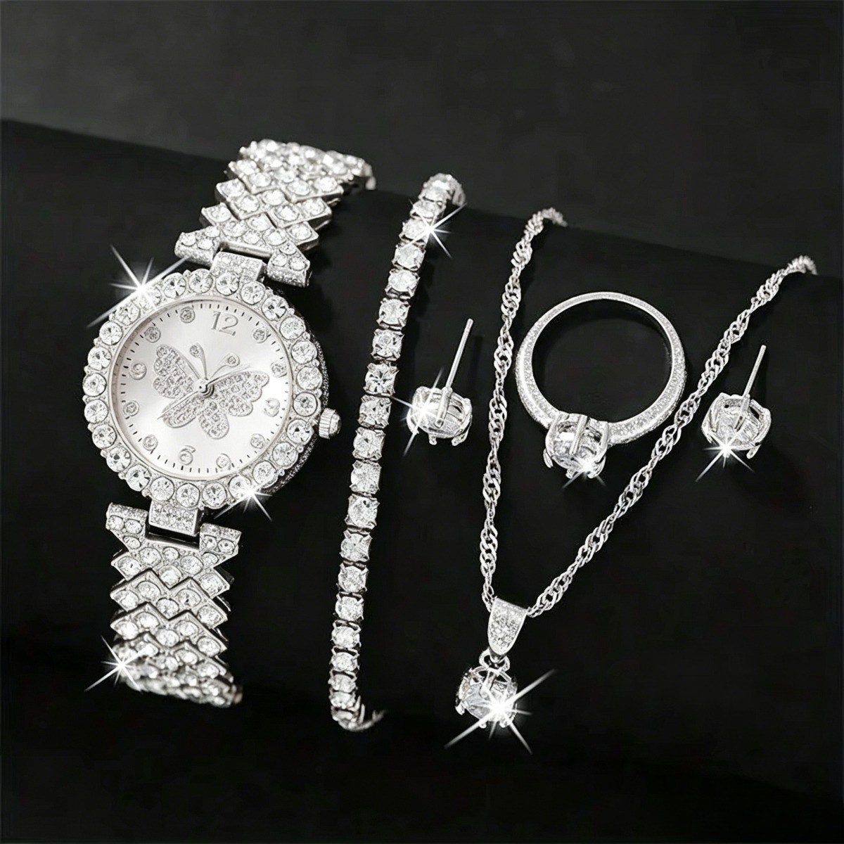 6PCS/Set Luxury Rhinestone But - Lux Watch recensie en prijs