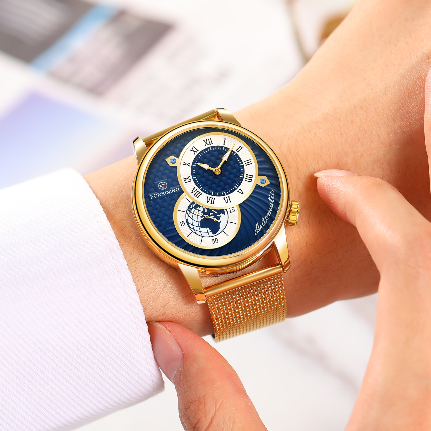 Forsining Earth Image Two Dial - Luxury Watch Image recensie en prijs
