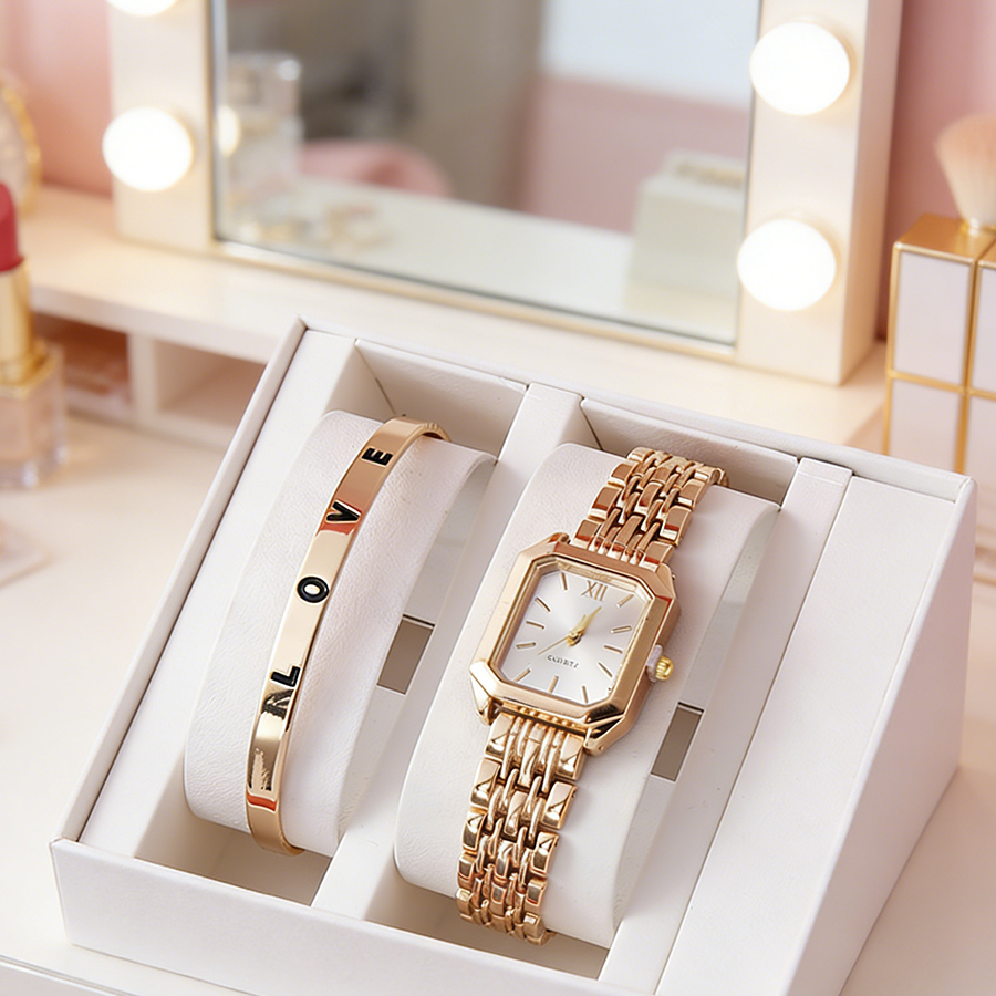 2PCS/set Luxury Women's Quartz - Lux Watch recensie en prijs