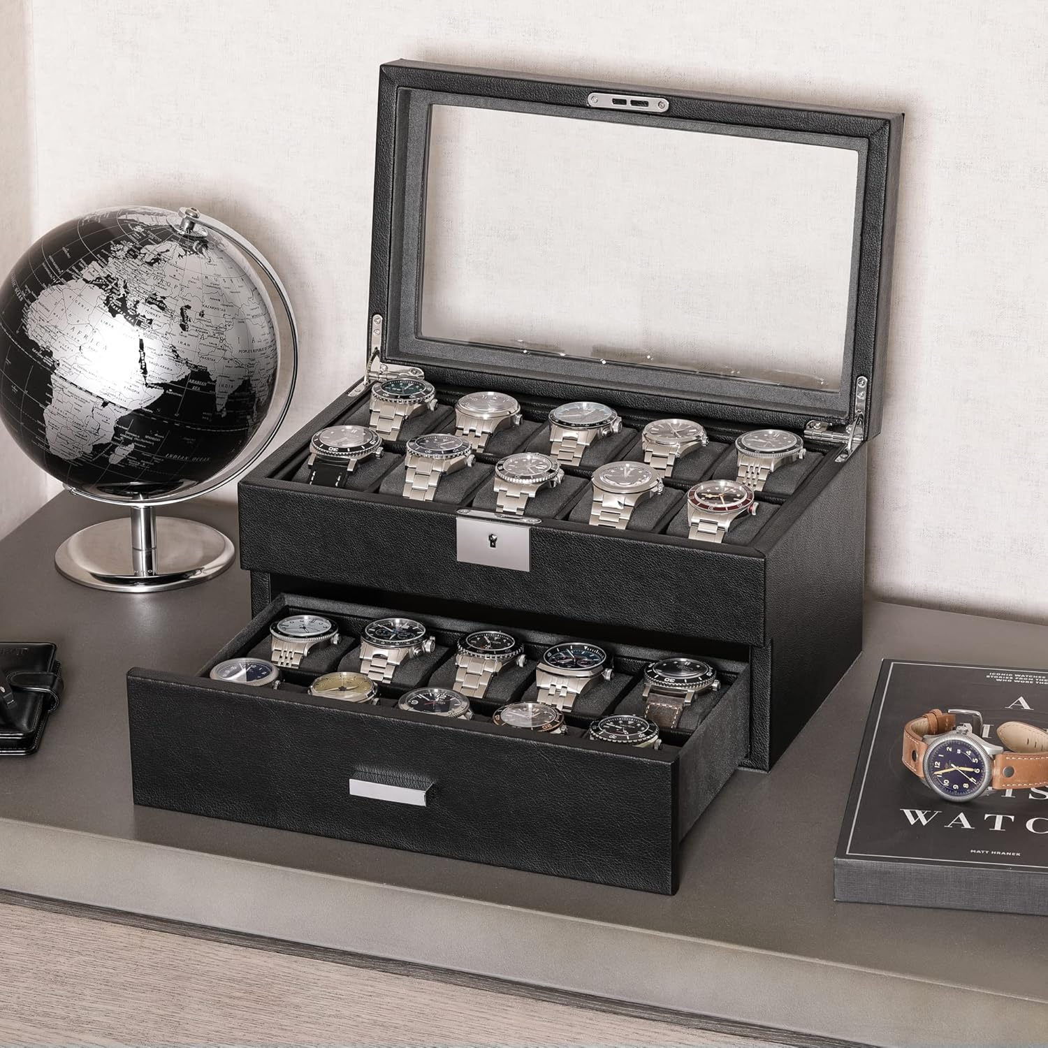 20 Slot Leather Watch Box - Lu - Luxury Watch Image recensie en prijs