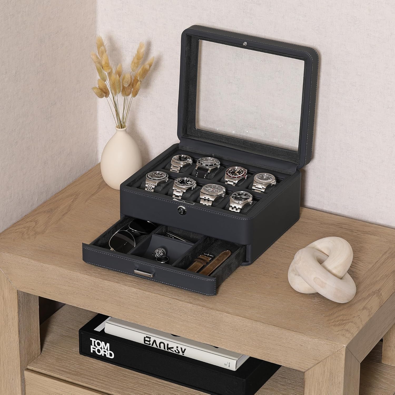 8 Slot Leather Watch Box with  - Luxury Watch Image recensie en prijs