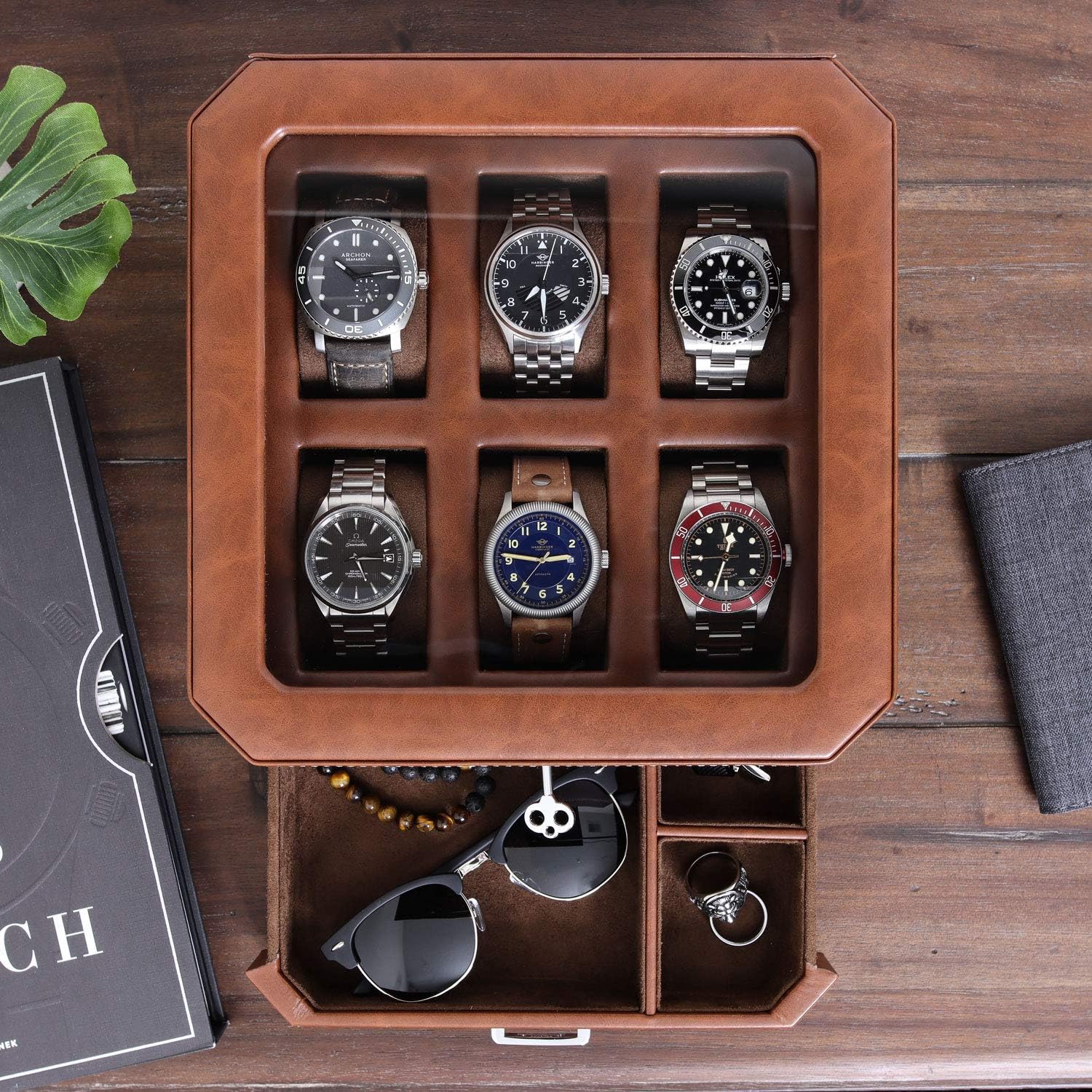 6-Slot Leather Watch Box with  - Luxury Watch Image recensie en prijs