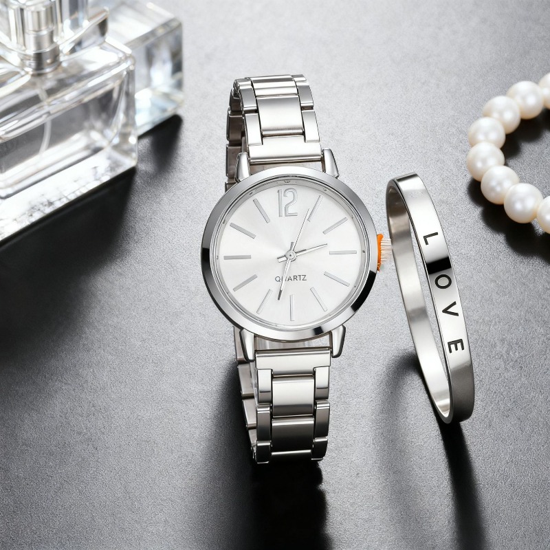2pcs Set Watch Luxury Women Si - Lux Watch recensie en prijs