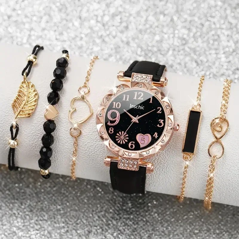 6PCS/Set Women Watch Cute Hear - Open Heart Watch recensie en prijs