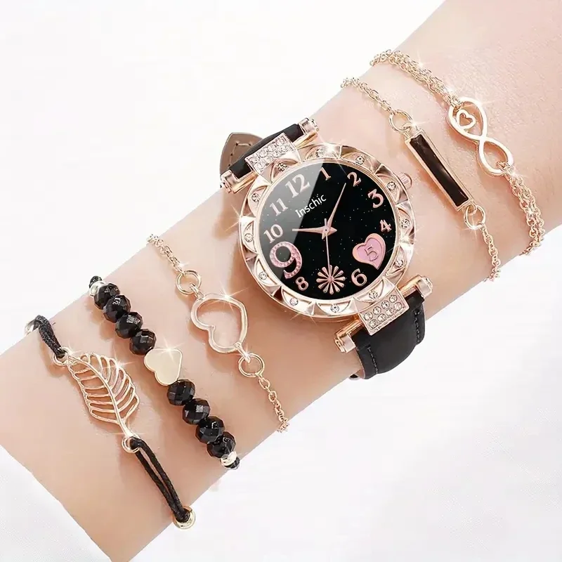 6PCS/Set Women Watch Cute Hear - Open Heart Watch recensie en prijs