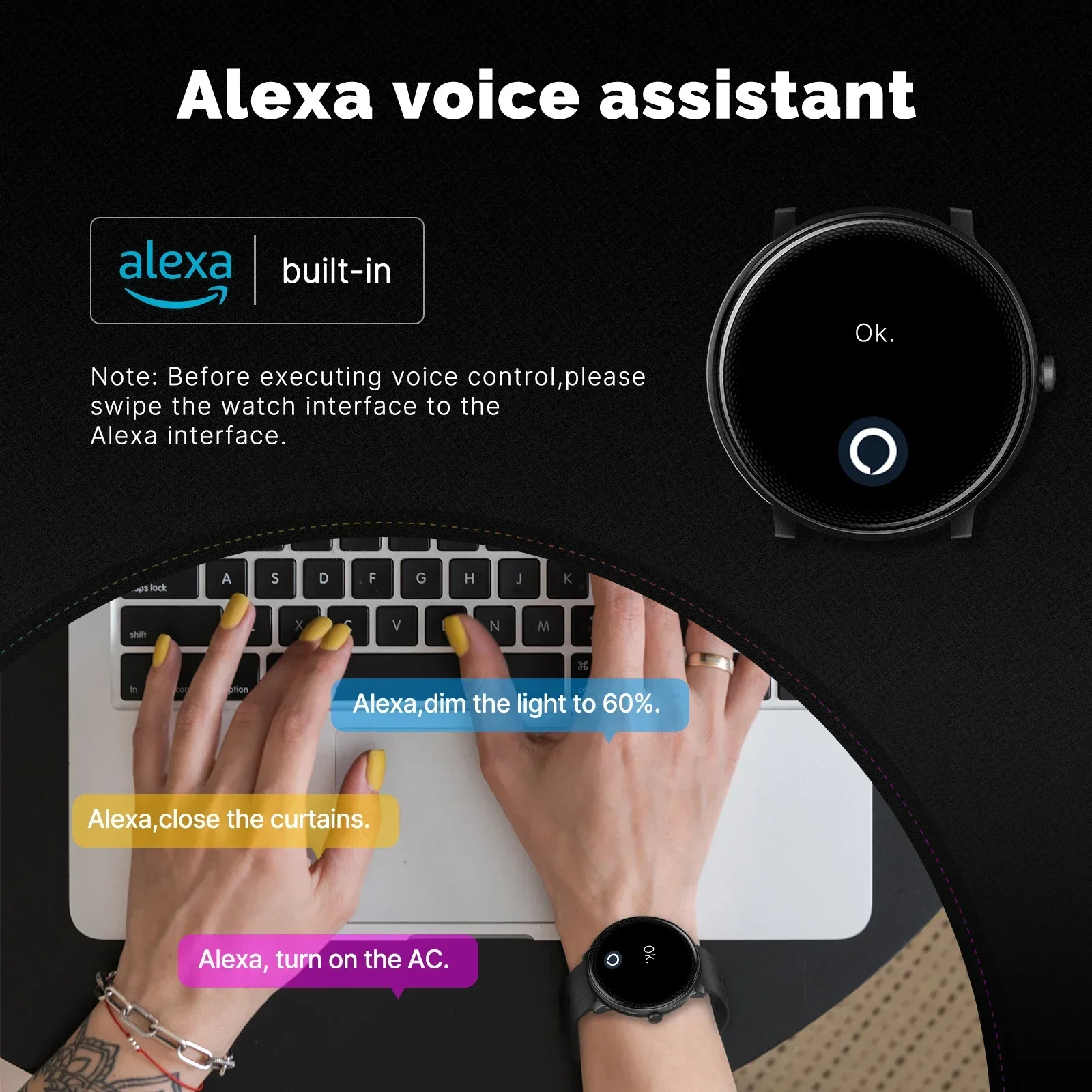 MOES Smart Watch Alexa Built-i - Open Heart Watch recensie en prijs