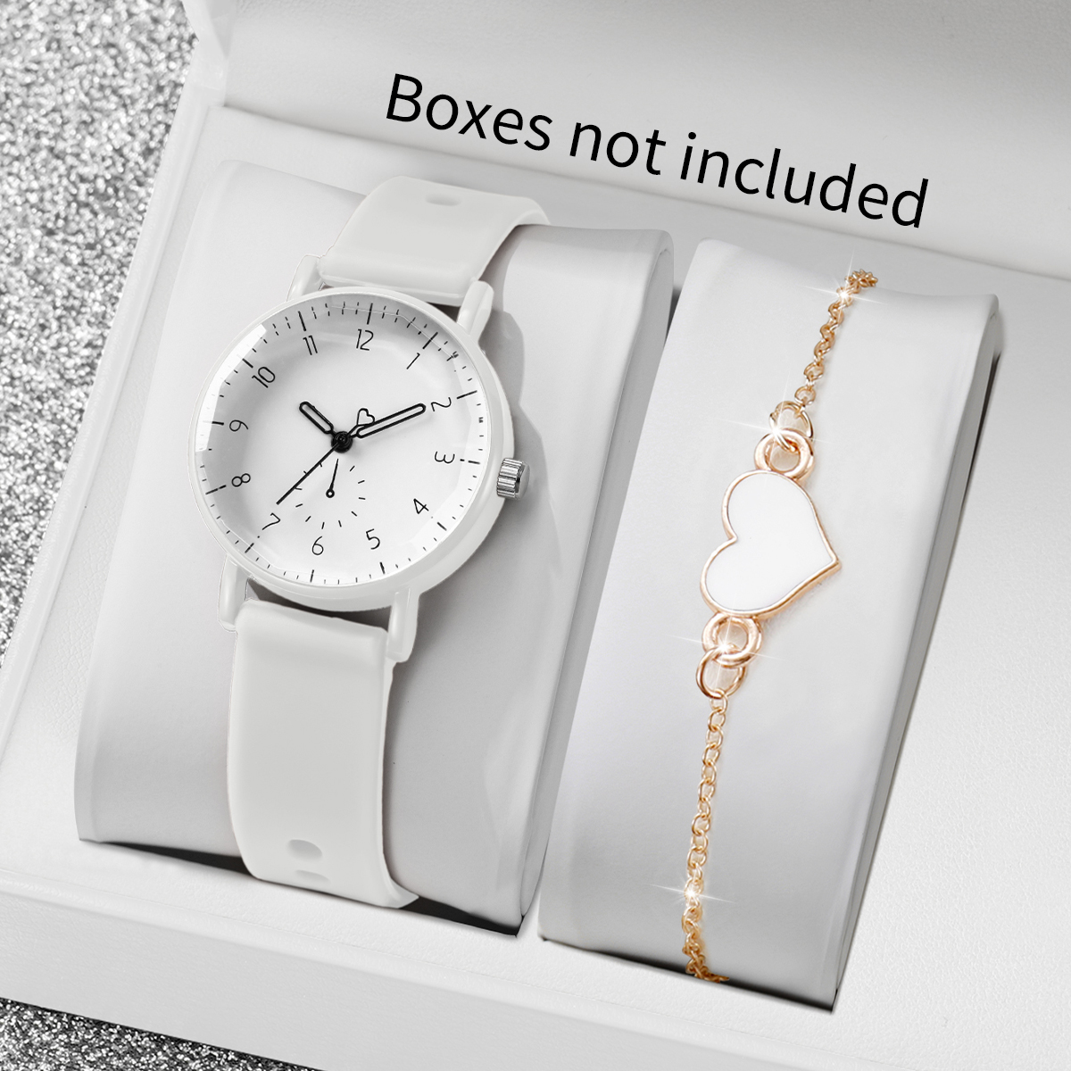 2PCS Simple Arabic Dial Women  - Open Heart Watch recensie en prijs