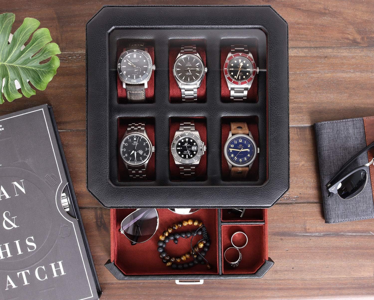 6-Slot Leather Watch Box with  - Luxury Watch Image recensie en prijs